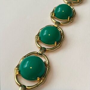 Stella & dot gold & green bracelet 8 1/4”